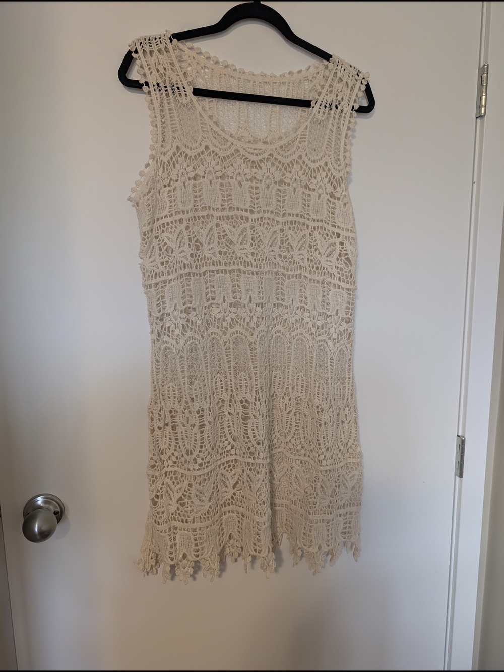 Solitaire Cream Crochet Mini Dress